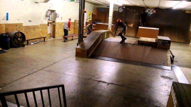 "Skateboarding in Riot Skatepark"